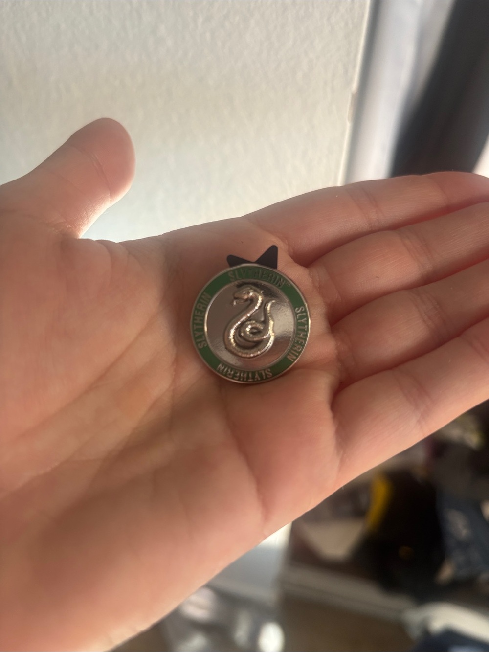 Slytherin Enamel Crest Pin in Green and Silver